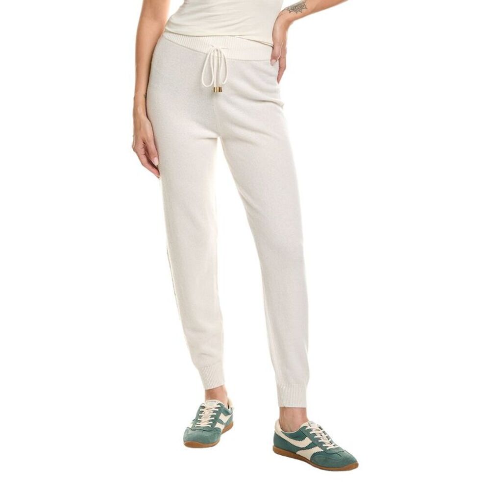 Brodie Cashmere Womens  Luxe Cable Cashmere Jogger, White